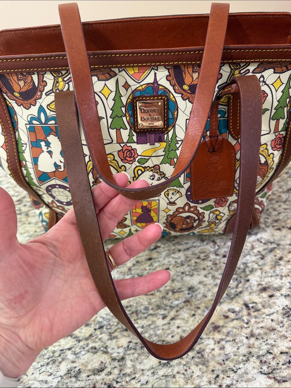 Dooney & Bourke Disney Parks Beauty & the Beast Dream Big Princess Leather Tote - Picture 15 of 16